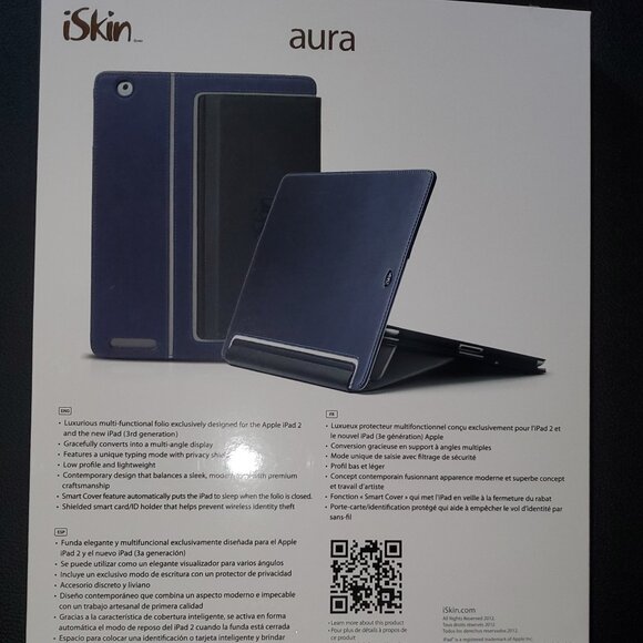 iSkin Aura Deluxe Folio w Typing and Viewing Stand for iPad (3rd Gen) and iPad 2 - Picture 2 of 4